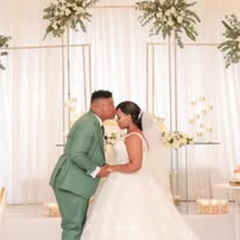 Yanga and his bride: the kiss